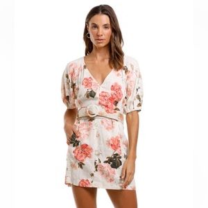 Nicholas Linen Mini Caftan Dress